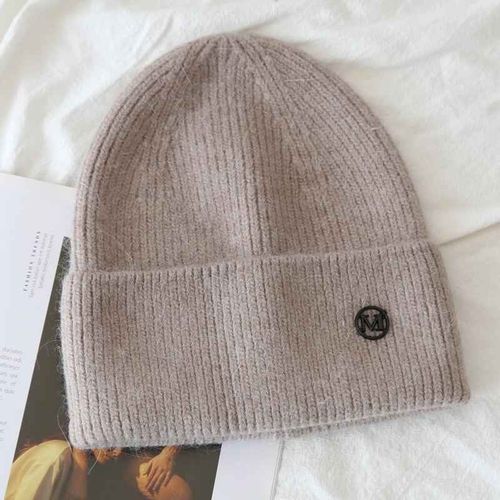 Bonnet Moelleux En Fourrure De Lapin Pour Femme,Grosse Tête,Bonnets Doux,Cachemire Angora,Chaud,Femme,Hiver 2024