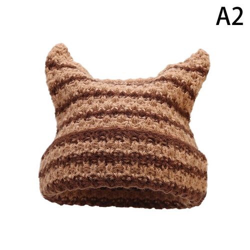 Bonnet Harajuku Avec Oreilles De Chat Mignon Pour Femmes Et Filles,Chapeau Avec Peu De Sécurité,Streetwear Japonais,Casquette D'automne Et D'hiver,