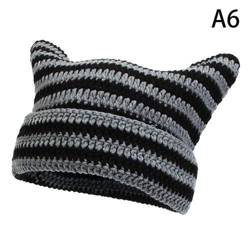 Bonnet Harajuku Avec Oreilles De Chat Mignon Pour Femmes Et Filles,Chapeau Avec Peu De Sécurité,Streetwear Japonais,Casquette D'automne Et D'hiver,
