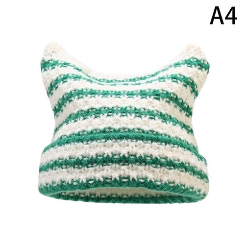 Bonnet Harajuku Avec Oreilles De Chat Mignon Pour Femmes Et Filles,Chapeau Avec Peu De Sécurité,Streetwear Japonais,Casquette D'automne Et D'hiver,