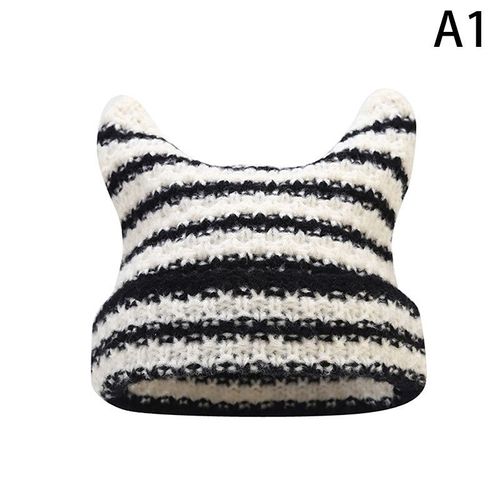 Bonnet Harajuku Avec Oreilles De Chat Mignon Pour Femmes Et Filles,Chapeau Avec Peu De Sécurité,Streetwear Japonais,Casquette D'automne Et D'hiver,