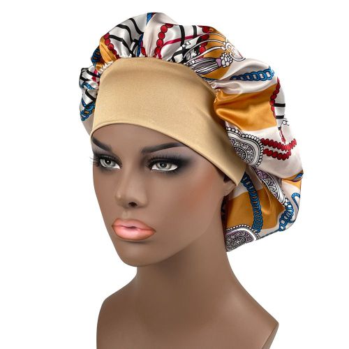 Bonnet En Satin Imprimé Paisley Pour Femmes,Grande Taille,Long,Tressé,Pour Dormir La Nuit
