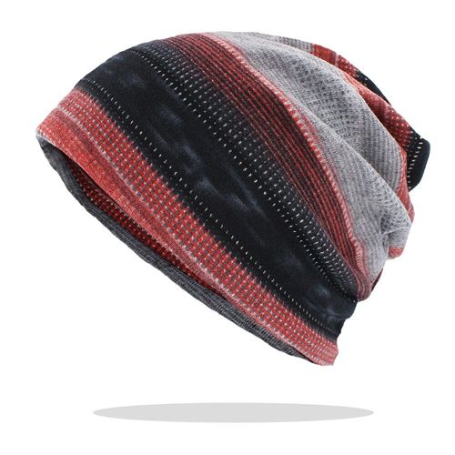 Chapeaux À Double Usage Pour Femmes,Automne Et Hiver,Skullies,Bonnets À Rayures,Design Fin,Mode Fille,Écharpe Féminine Ht186