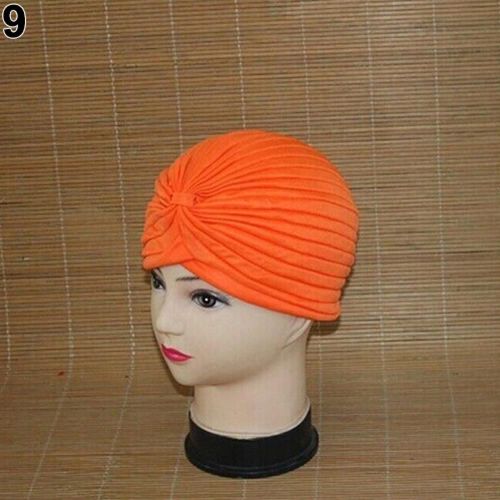 Turban Plissé Extensible Pour Femme,Bandeau Rond,Chimio,Bandana,Hijab,Indien,Yoga,Tête Côtelée,Sauna,Bonnets