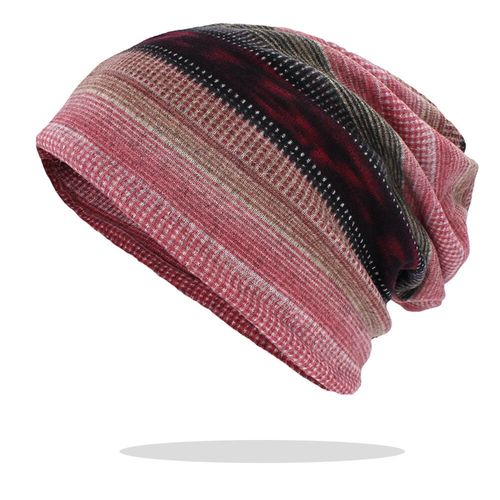 Chapeaux À Double Usage Pour Femmes,Automne Et Hiver,Skullies,Bonnets À Rayures,Design Fin,Mode Fille,Écharpe Féminine Ht186