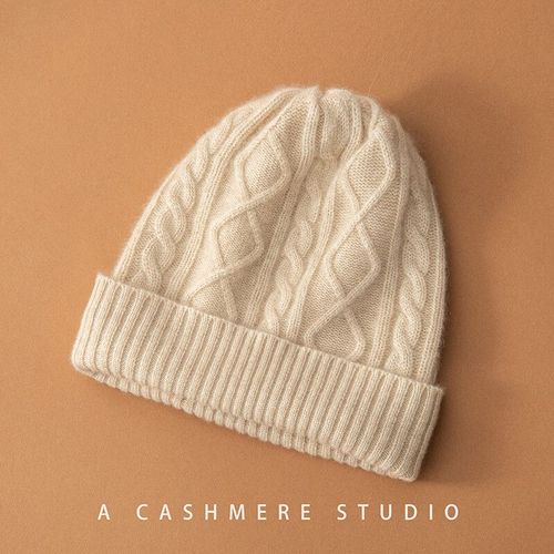 Merrilamb-Bonnet En Cachemire Pour Femme,Cachemire,Équipement De Sauna,Garde Au Chaud,Casquette Skullies,Monochromatique,Décontracté,Haute Qualité,Hiver
