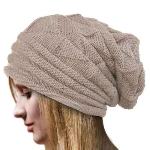 Bonnet Ample En Laine Monochrome Pour Femme,Bonnet Chaud,Bonnets De Neige,Bonnet De Ski,Chaud,Extérieur,Femme,Hiver,Mode