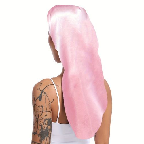 Bonnet Monochrome À Longue Queue Pour Femme,Tissu Doux,Bord Large,Élastique,Maison,Décontracté,Chambre À Coucher,Bonnet De Couchage,Mode
