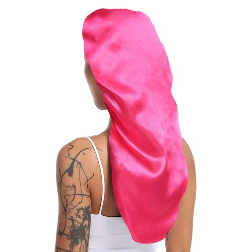 Bonnet Monochrome À Longue Queue Pour Femme,Tissu Doux,Bord Large,Élastique,Maison,Décontracté,Chambre À Coucher,Bonnet De Couchage,Mode
