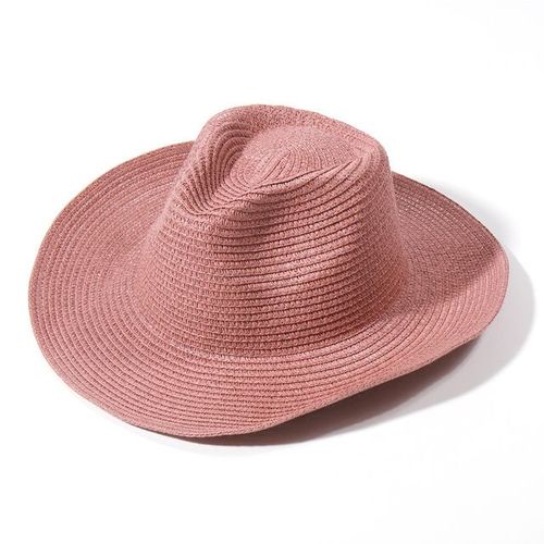 Chapeau De Cowboy En Feutre Monochrome Pour Hommes Et Femmes,Chapeaux De Paille,Grand Bord,Extérieur,Plage,1958,Vert Enge
