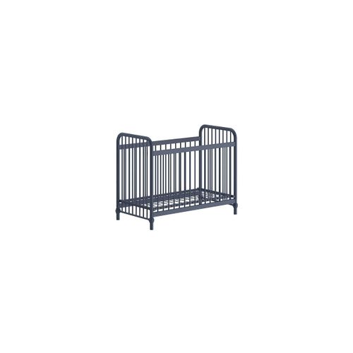 Lit Bébé À Barreaux 60x120cm Hauteur Réglable Métal Poudré Bleu