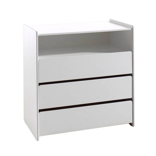 Commode 3 Tiroirs Et Niche Blanche