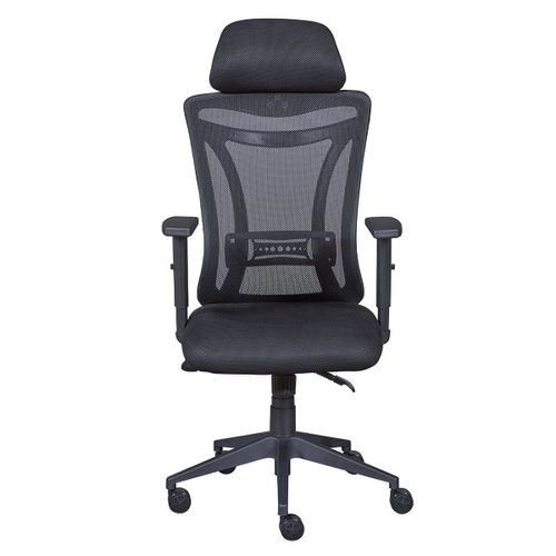 Fauteuil De Bureau Tissu Mesh Noir Et Appui-Tête