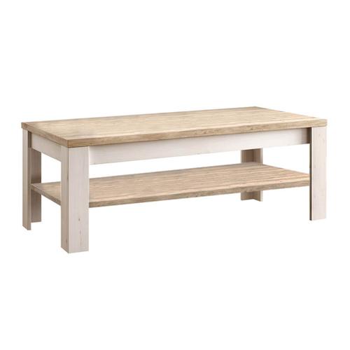 Table Basse Aspect Chêne Blanchi Et Double Plateau Chêne Clair