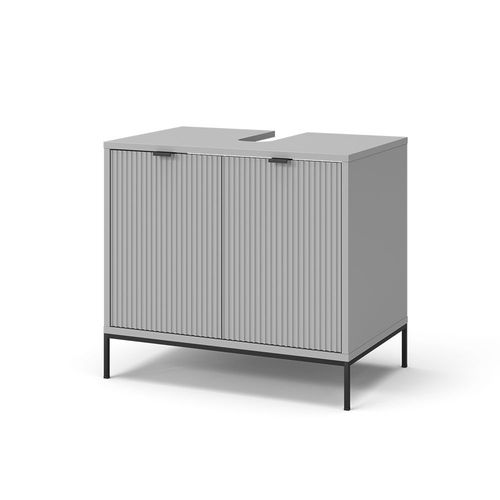 Meuble Sous Vasque Simple 70x63cm Avec Portes, Gris