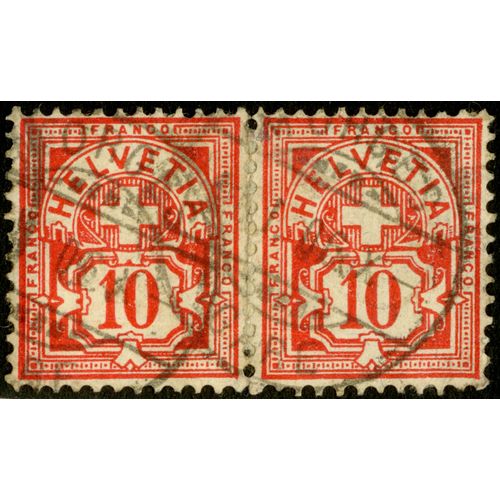 Deux Timbres Oblitérés Helvetia, Franco, 10