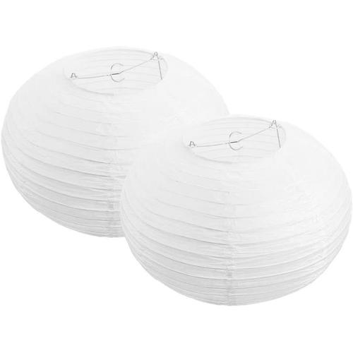 2 Pièces Abat-Jour En Papier Casse-Tête Du Japon Abat-Jour Lanterne En Papier Blanc Suspension Luminaire Lanterne En Papier Suspendue Lanterne Pliante Blanche Fer Forgé Ménage Asie