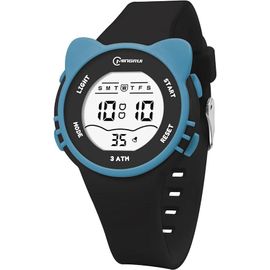 Montre Enfant Avec Motif Chat 3atm Étanche Avec Alarme Chronomètre Lumière - Aqsacokiya - Montre Digitale Enfant Pour 3-12 Ans