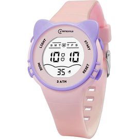 Montre Enfant - Aqsacokiya - Montre Digitale Étanche Pour Enfants Avec Oreilles De Chat Pour Garçons Et Filles De 3 À 12 Ans