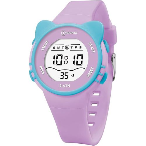 Montre Digitale Enfant Pour 3-12 Ans - Aqsacokiya - Montre Enfant Avec Motif Chat 3atm Étanche Avec Alarme Chronomètre Lumière