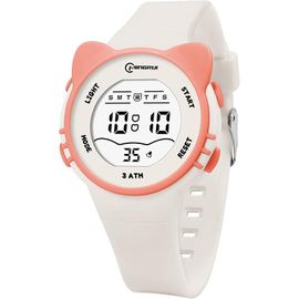 Montre Digitale Pour Enfants Avec Motif De Chat - Aqsacokiya - 3atm Etanche Bracelet Souple Pour 3-12 Ans