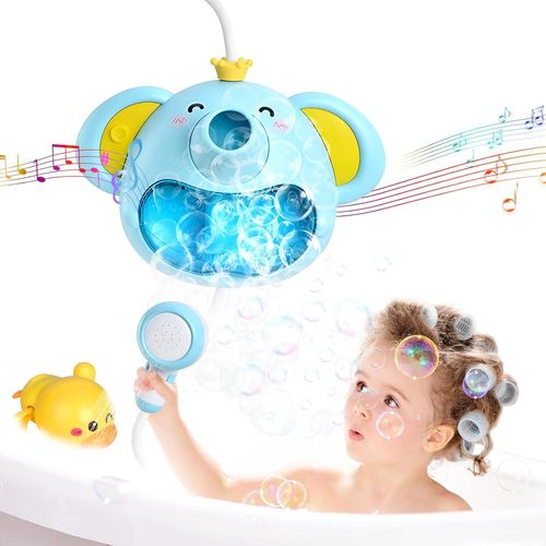 Machine À Bulles De Bain Pour Bébé - Aqsacokiya - Jouets De Bain Lumineux Pour Enfant 1 2 3 4 5 Ans - Vert