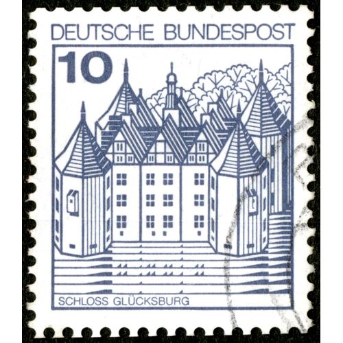 Timbre Oblitéré Deutsche Bundespost Berlin, Schloss Glucksburg, 10