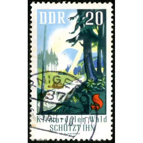 Timbre Oblitéré Ddr, 20, Klimaregler Wald, Schützt Ihn