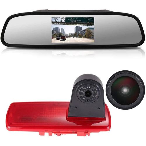 Voiture Troisième Monté Sur Le Toit Haut Caméra Lumière De Frein Vue Arrière Camera De Recul Replacement For Fiat Talento Nissan Nv300 Primastar Renault Traffic Opel Vauxhall Vivaro+4.3"" Lcd Moniteur
