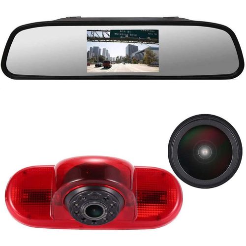 Lumière de Frein de Voiture Caméra de recul Aide au stationnement+4.3"" LCD Retroviseur Remplacement pour Opel Vivaro Surf Concept/Life/Combo/Vauxhall/Renault Trafic/Fiat Talento/Nissan Primastar Van