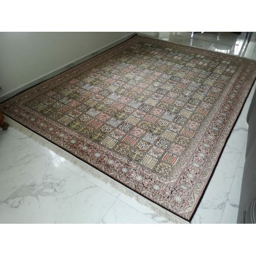 Grand Tapis Cachemire (Inde) En Soie Fait Main De 9.44m2