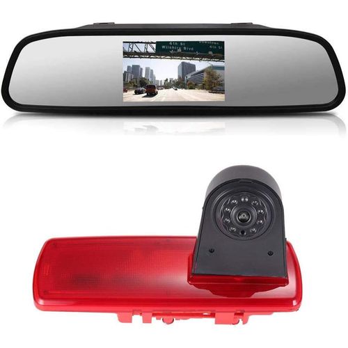¿Kit de caméra de recul¿Moniteur de rétroviseur de 4,3 Pouces + Voiture HD 3ème caméra de recul inversée pour Fiat talento Nissan NV300 Renault Trafic III Primastar Opel/Vauchall Vivaro
