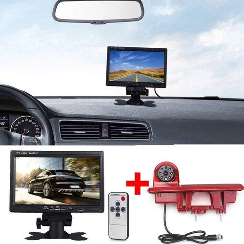 ¿Kit De Caméra De Recul¿7 Pouces Tft Lcd Moniteur + Voiture Hd Étanche 3ème Lumière De Freinage Caméra Inversée Pour Fiat Talento Nissan Nv300 Renault Trafic Iii Primastar Opel/Vauchall Vivaro