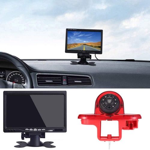 Voiture Troisième monté sur Le Toit Haut caméra lumière de Frein Vue arrière Camera de Recul Replacement for Renault Trafic Fiat Talento Opel Vivaro Surf Concept Life Combo Vauxhall+7"" Moniteur
