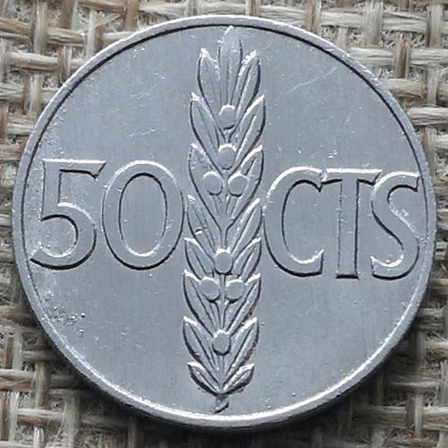 Monnaie Espagne - 1966 (1971) - 50 Centimos Franco - F0103