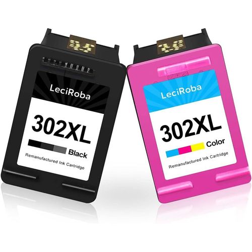 TRAHOO-302xl pour Cartouche HP 302 XL, pour Cartouche Encre HP 302 Noir et Couleur,pour HP DeskJet 2130 3630 3636 3639 OfficeJet 3830 3833 4650 5230 5264 Envy 4510 4520 4521 4525 4528 (2 Paquets)