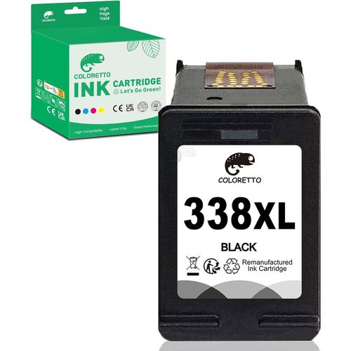 TRAHOO-338 XL 343 XL Cartouches d'encre Remanufactur¿¿es pour HP 338XL 343XL Photosmart B8330 B8350 2605 2610 2710 Deskjet 460 5740 6540 Officejet H470 100 150 6210 6213 7210 PSC 1600 1610 2350 Nior