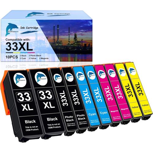 TRAHOO-33XL Multipack Cartouches d'encre compatibles avec Epson 33 XL pour XP-7100 XP-540 XP-530 XP-640 XP-830 XP-900 XP-645 XP-635 XP-630 (2 Noir, 2 Photo Noir, 2 Cyan, 2 Magenta, 2 Jaune)