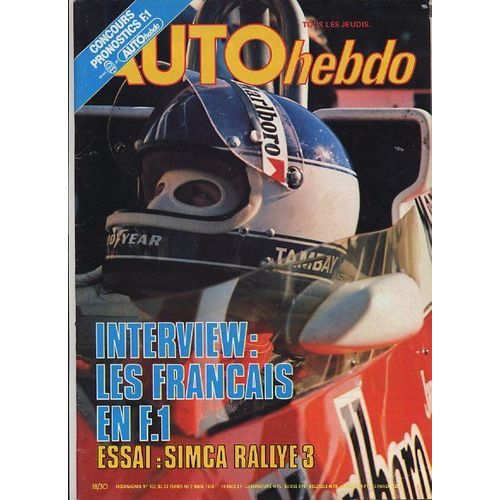 Auto-Hebdo N° 102 : Interview:Les Français En F1