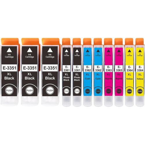TRAHOO-33XL Cartouche d'encre Compatible avec Epson 33 XL Cartouche Couleur (11 Pack), pour Expression Premium XP-900 XP-830 XP-7100 XP-645 XP-640 XP-635 XP-630 XP-540 XP-530\u2026\u2026