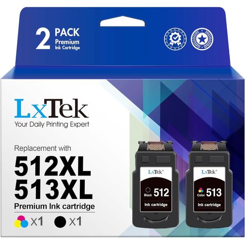 TRAHOO-Remanufactured Cartouche d'encre Remplacement pour Canon PG-512 CL-513 pour Pixma iP2700 MP230 MP240 MP250 MP260 MP270 MP280 MP490 MP495 MX320 (Noir Couleur, 2-Pack)