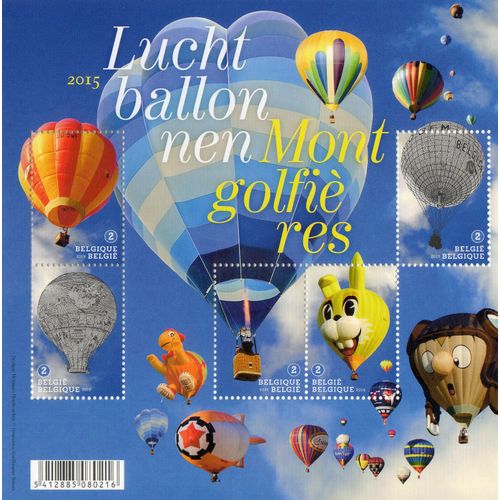 Belgique Timbre Les Montgolfières 2015