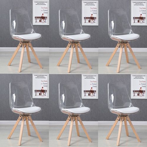 Lot De 6 Chaises Scandinaves Transparentes - Helsinki