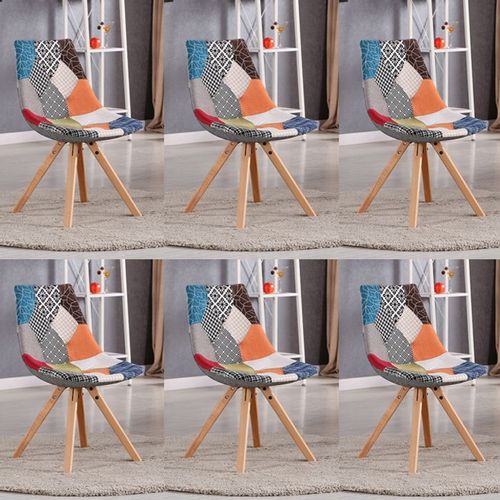 Lot De 6 Chaises Scandinaves Patchwork - Minsk