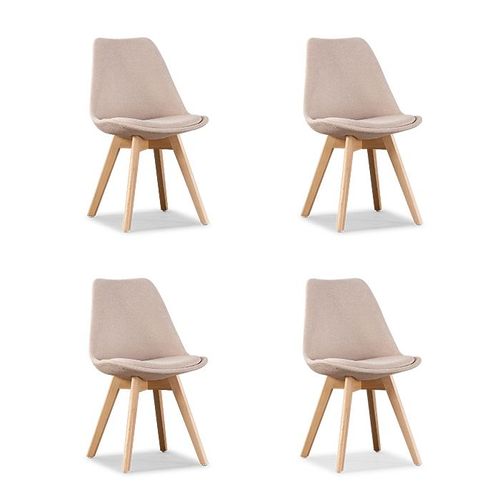 Lot De 4 Chaises Scandinaves Beige - Bjorn