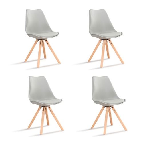 Lot De 4 Chaises Scandinaves Grises - Helsinki
