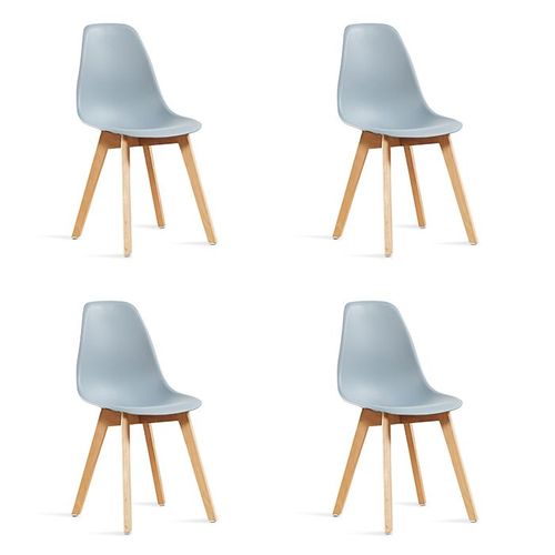 Lot De 4 Chaises Scandinaves Grises - Onir