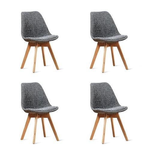 Lot De 4 Chaises Scandinaves Grises Patchwork - Bjorn