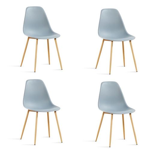 Lot De 4 Chaises Scandinaves Grises - Ela