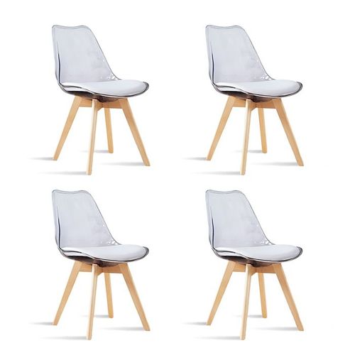 Lot De 4 Chaises Scandinaves Transparentes - Bjorn